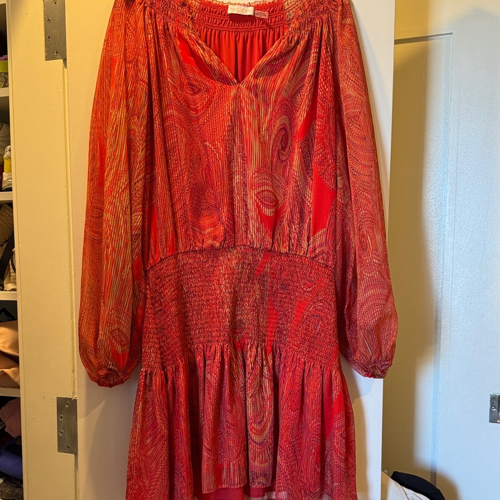 Ramy Brook Vibrant Red Long Sleeve Dress